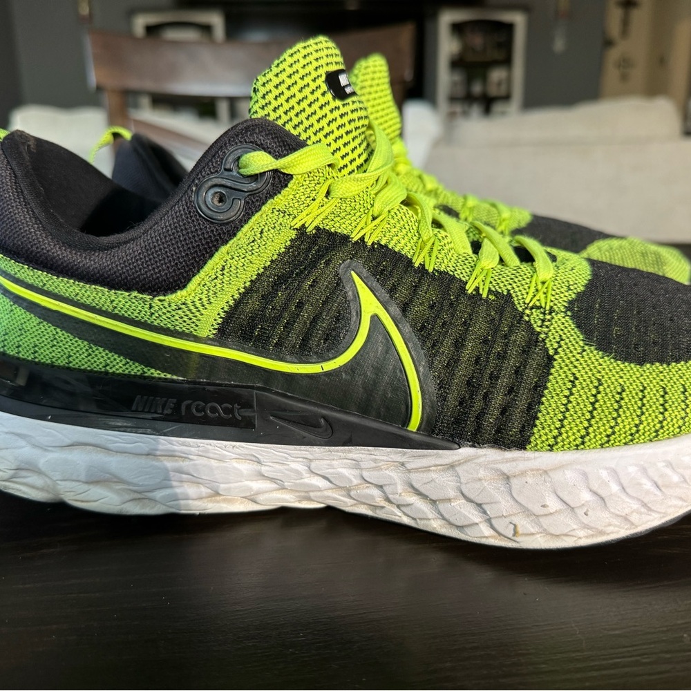 Nike Black and Lime Green Athletic Sneakers
